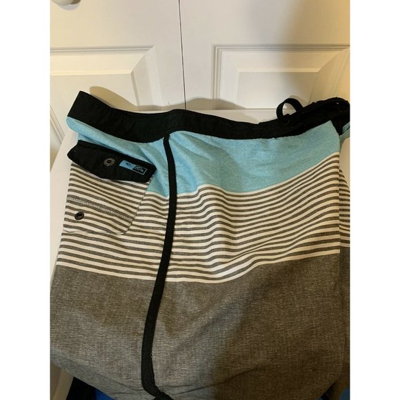 RIPCURL Men’s‎ Sz 36 BOARD SHORTS Swim Trunks Black Gray Blue White - Picture 1 of 8